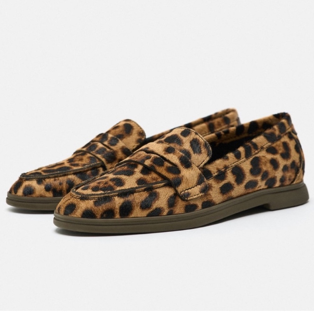 Zara Animal Print Loafers